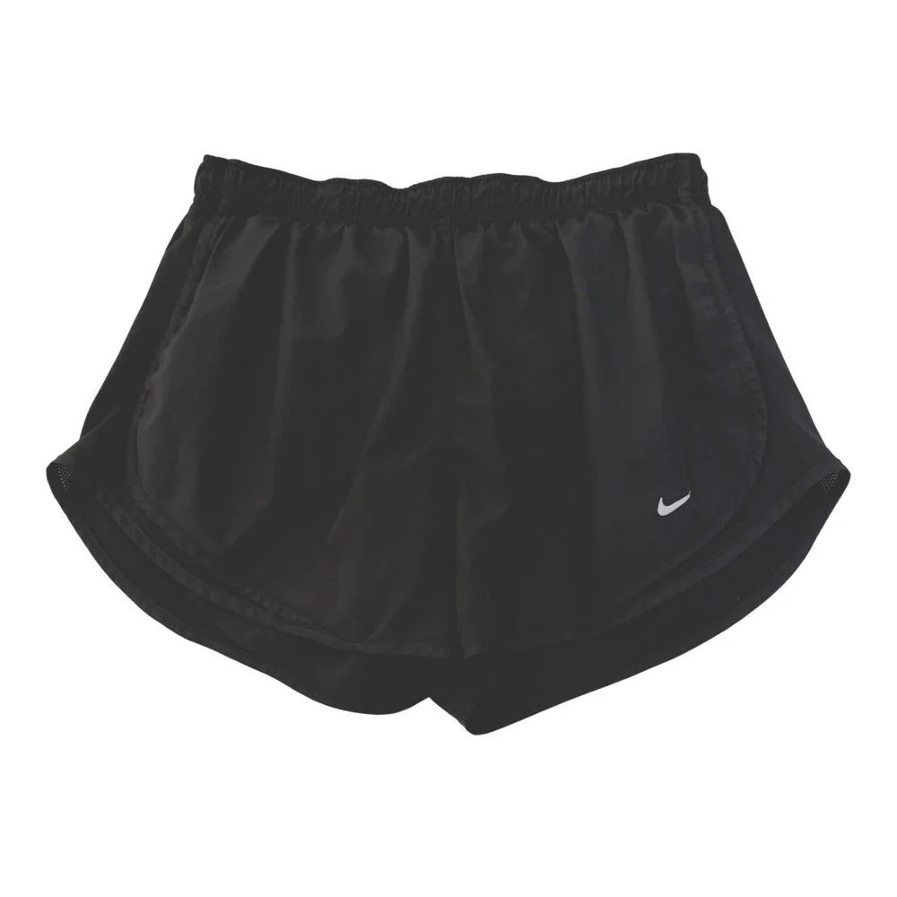 Nike Dri-FIT Tempo Running Shorts Black Mesh Panel Womens Large Athletic Workout